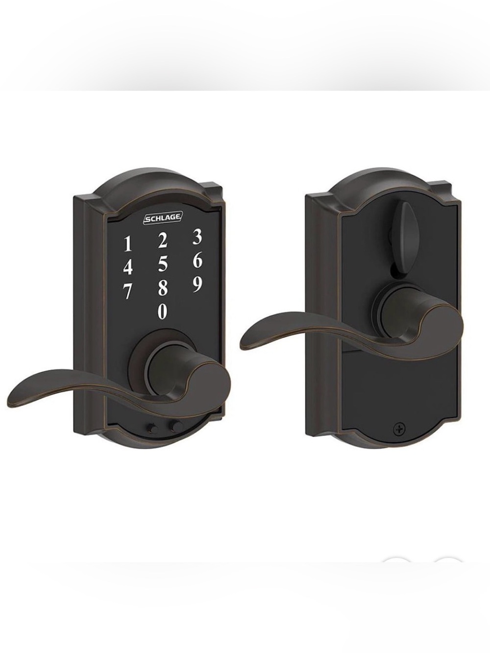 Schlage Touch FE695 Camelot Keyless Touchscreen Lock Aged Bronze